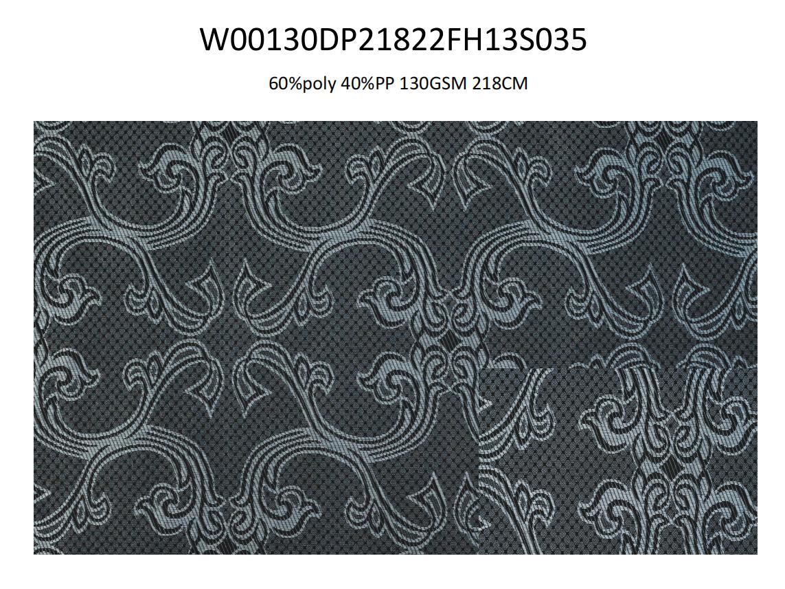 60%poly 40%PP 130GSM 218CM Jacquard Mattress Ticking Fabric 