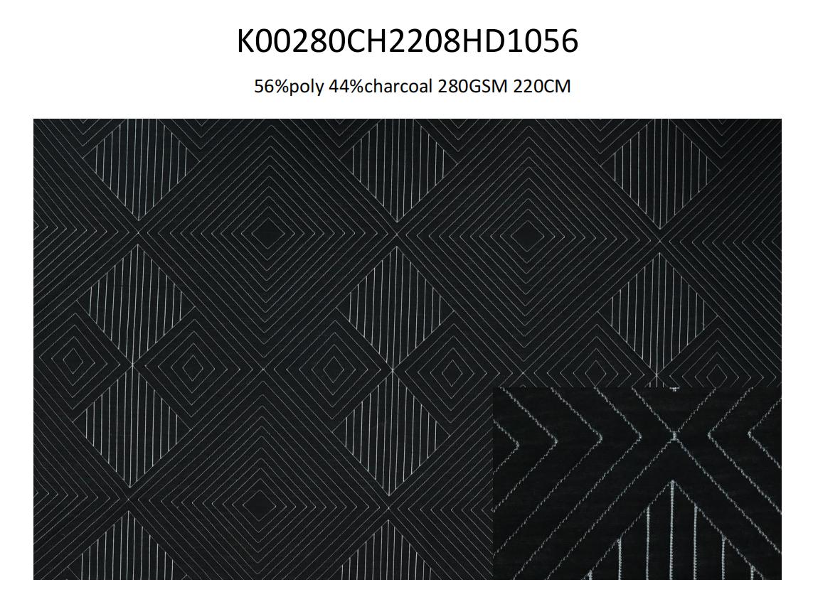 NATURAL ANTI BACTERIAL ANTI ODOR BLACK BAMBOO CHARCOAL KNITTING FABRIC 