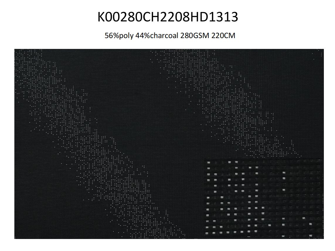 NATURAL ANTI BACTERIAL ANTI ODOR BLACK BAMBOO CHARCOAL KNITTING FABRIC 