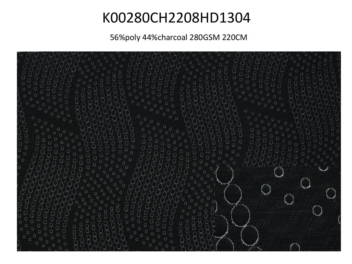 NATURAL ANTI BACTERIAL ANTI ODOR BLACK BAMBOO CHARCOAL KNITTING FABRIC 
